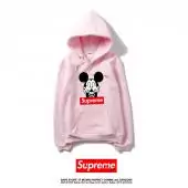 supreme hoodie mann frau sweatshirt pas cher mickey mouse mm pink